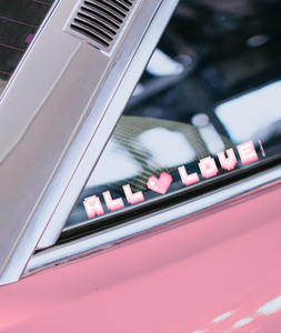 ALL LOVE die cut pink waterproof vinyl sticker