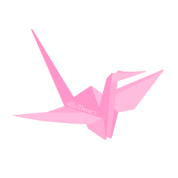 pink paper crane